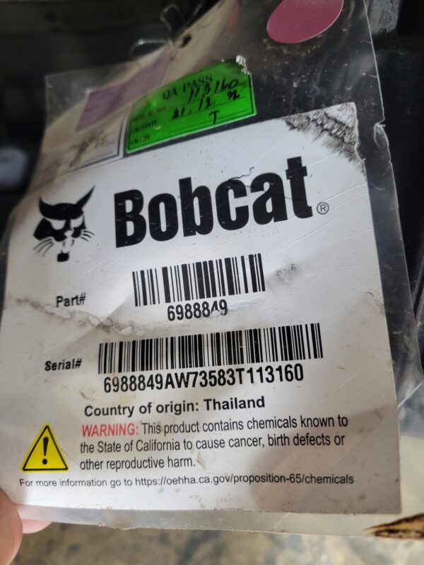 A label on the back of a bag